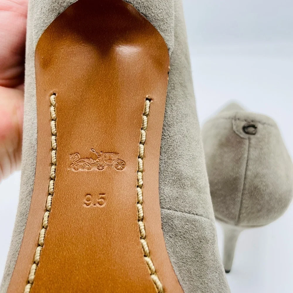 COACH Waverly Suede Leather High Heels Point‎ Toes